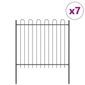 Vidaxl Vrtna ograja 7 szt. Siva 11,9 x 1,5 m Praškasto lakirano jeklo