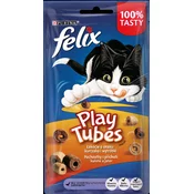 slomart FELIX Play Tubes piščanec in jetra - suh nadomestek za mačke, 50 g, zdravi pasji prigrizek za odrasle mačke vseh pasem