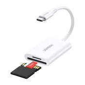 Ugreen Ugreen CM265 2-v-1 USB-C čitalnik kartic (bel)