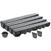 shumee LINEARNA DRENAŽA H105 POCINKANA REŠETKA do 1,5 tone A15 KOMPLET 4M AQUER