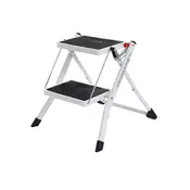 Songmics Dve stopničasti lestev 2 stopnji 50x35x555 cm Bela