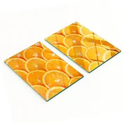 shumee Trpežne in elegantne steklene table z vzorcem pomarančnih rezin 2x40x52 cm