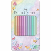 Faber-Castell Sparkle Crayons v pločevinasti škatlici - 12 barv