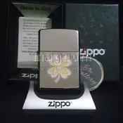Zippo Upaljac 49429 Black Ice Clover with flames