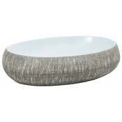 VIDAXL Nadpultni umivalnik siv in moder ovalen 59x40x15 cm k