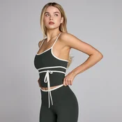 Ženska Tempo Contrast majica s vezanjem MP - oprana crna - S