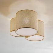 TK Lighting Stropna svetilka Mona Nature, 3-delna, naravni lan - Dnevna soba/jedilnica - Sodobni - Platno naravno, belo - Tkanine/tekstil