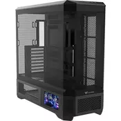 Thermaltake View 600 TG, kućište računala Full Tower s prozorom, bez napajanja, crno, s 6-inčnim LCD zaslonom CA-11H-00F1WN-00+AC-080-OO1NAN-A1