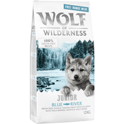 Wolf of Wilderness Junior Blue River - piletina iz slobodnog uzgoja i losos - 2 x 12 kg