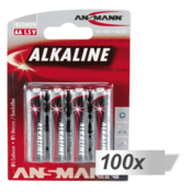 100x4 Ansmann Alkaline Mignon AA LR 6 red-line
