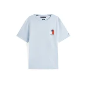 TOMMY HILFIGER Majica PALM TREE mornarska/svetlo modra/oranžna/bela