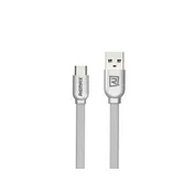 REMAX RC-047a ploščati USB/USB tip C kabel 1m srebrne barve