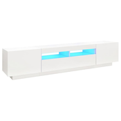 MAISON CHIC TV omarica - TV stojalo - Televizijska omarica z LED lučkami bela 200x35x40 cm, (21700508)