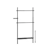 Songmics Stojalo za oblačila nastavljiva višina stropa 335x84x208 cm črno