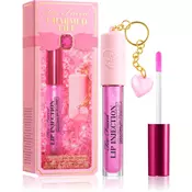 Too Faced Charmed Life Set: Maximum Plump Lip Gloss & Key Chain dolgoobstojni sijaj za ustnice za ekstra volumen odtenek Haute Pink 4 g