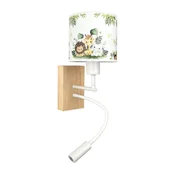 Brilagi - LED Flex. lampa BOBO WOOD 1xE27/25W/230V + LED/3W hrast/bela/zelena/džungla