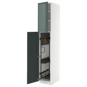 METOD Visoki element-ostava, bela/Kallarp tamna sivozelena visokog sjaja, 40x60x220 cm