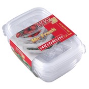 KOMPLET 3 PLASTIČNIH PRAVOKOTNIH KOZARCEV 0,9L
