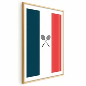 shumee Plakat - Francoske zastave in črni badmintonski loparji