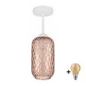 BRILAGI - LED Nadgradni stropni lestenec R GLASS 1xE27/60W/230V premer 14 cm bela/zadimljena rjava
