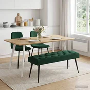 vidaXL Klop s gumbnim oblazinjenjem Temno zelena 110 x 40 x 46 cm