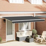 Skrovita tenda Antracit 350 x 200 cm tkanina