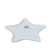Dekordom novogodišnja dekoracija - plate porcelain star 21cm 608261 - white - kmg ( 043374 )
