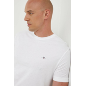 Pamučna majica Gant boja: bijela, glatki model
