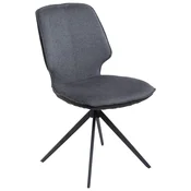Novel STOL, kovina, tekstil siva, temno siva