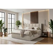 Boxxx POSTELJA Z VZMETNICO 140 cm x 200 cm , tekstil bež