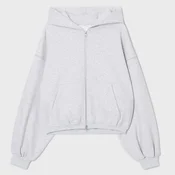 Cropp - Dukserica s kapuljacom i rajsferšlusom - light grey
