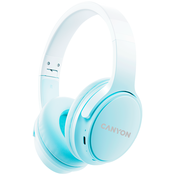 CANYON brezžične slušalke OnRiff 4, BT 5.3, USB-C, baterija 500 mAh, mikrofon, 40 mm pretvorniki, modre