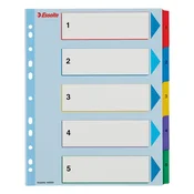 Kazalo, laminiran karton, A4 maxi, 1–5, ponovno pisljivo, ESSELTE