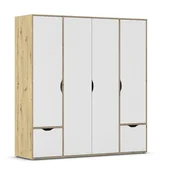 Boxxx omara S KLASIČNIMI VRATI, bela, hrast artisan
