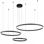 DE Moderna črna LED viseča stropna svetilka PILOT s 3 obroči 40/60/80 cm