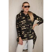 Sweatshirt with long back camo khaki+brown