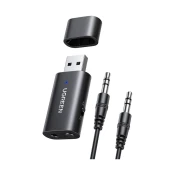 Ugreen Brezžični oddajnik + sprejemnik Bluetooth 5.1 avdio adapter 3,5 mm mini jack črn