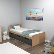 Hanah Home Ram za krevet Akser, 91x50x193.6 cm, Smeda boja