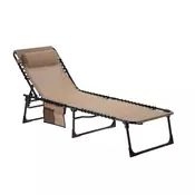 GARDEN LINE Sklopiva vrtna ležaljka 190 × 58 × 30 cm – Smeda