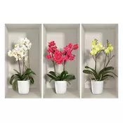 Set s 3 zidne 3Dsamoljepljive naljepnice Ambiance Orchids