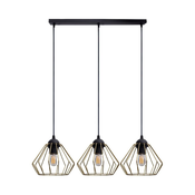 Luster na sajli CEED GOLD 3xE27/60W/230V crna/zlatna