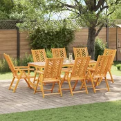 Vrtna stolica 8 pcs Smeda 57 x 72 x 109 cm Cvrsto drvo akacije