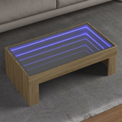 Stolic s beskonacnim LED svjetlima boja hrasta 90x50x30 cm