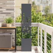 vidaXL Vrtno korito z dekorativno ploščo Antracit 32 x 140 cm