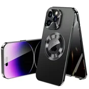 GS Ovitek za iPhone 13 Pro, dvojno steklo, Magsafe, črn