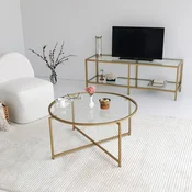 Hanah Home Klub sto Gold Sun S404 83x40x83cm Zlatni