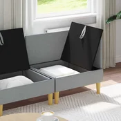 Vidaxl Modularni kavč s shranjevanjem 3 pcs Svetlo siva Blago