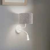 Duolla Stenna svetilka Roller, Bouclé siva, bela, z lučjo za branje - Dnevna soba/jedilnica - sivo-rjava, bela - Tkanine/tekstil