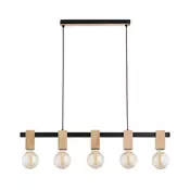 Luster na sajli MAXIM 5xE27/15W/230V crna/bež