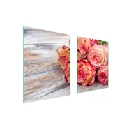 shumee STEKLENA ZAŠČITNA PLOŠČA ZA ŠTEDILNIK 85x52 ROSE
